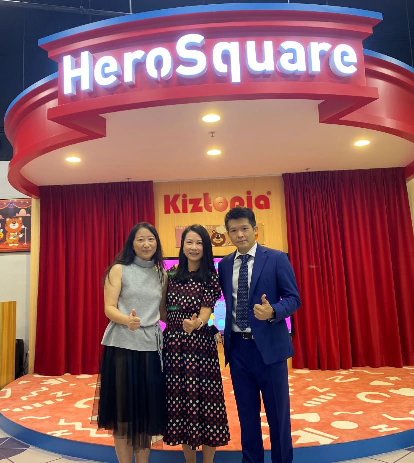 (From left) Founder and CEO of Kiztopia, Ms Heidi Tian; the Head of Tourism & Hospitality at Invest Hong Kong, Ms Sindy Wong; and the Director of Kiztopia, Mr Ricky Ng